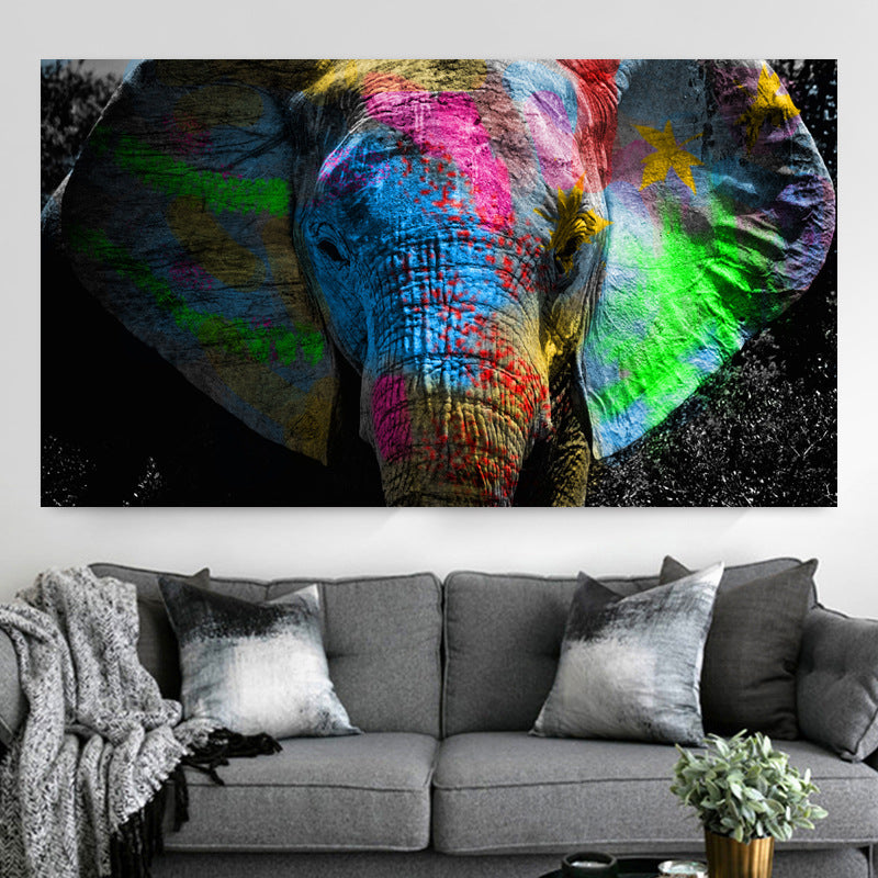 Elephant Abstract Painting Replica Canvas