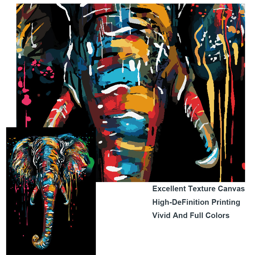 Abstract Elephant Painting Replica Canvas