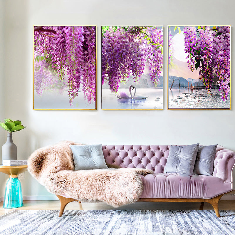 Purple Flower Painting Replica Canvas