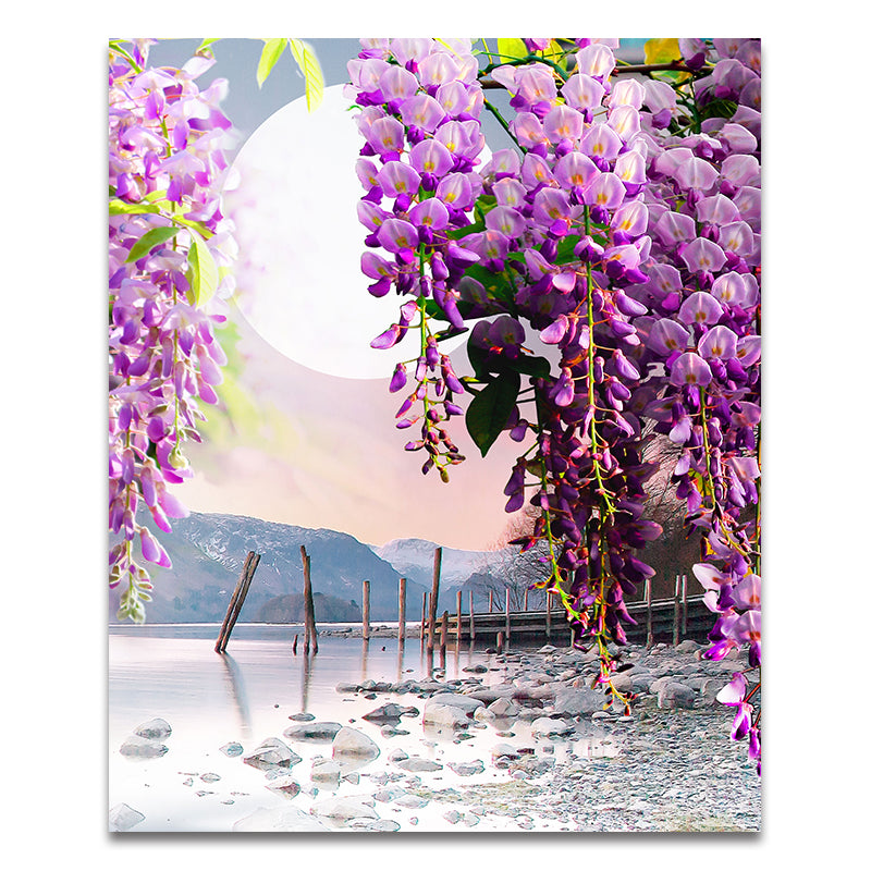 Purple Flower Painting Replica Canvas