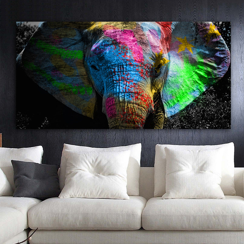 Elephant Abstract Painting Replica Canvas
