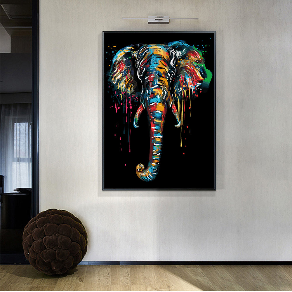 Abstract Elephant Painting Replica Canvas