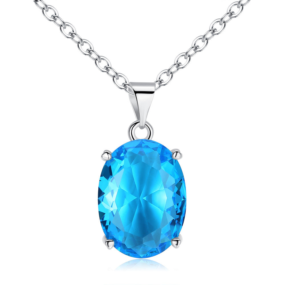 Blue Topaz Style Pendant and Necklace