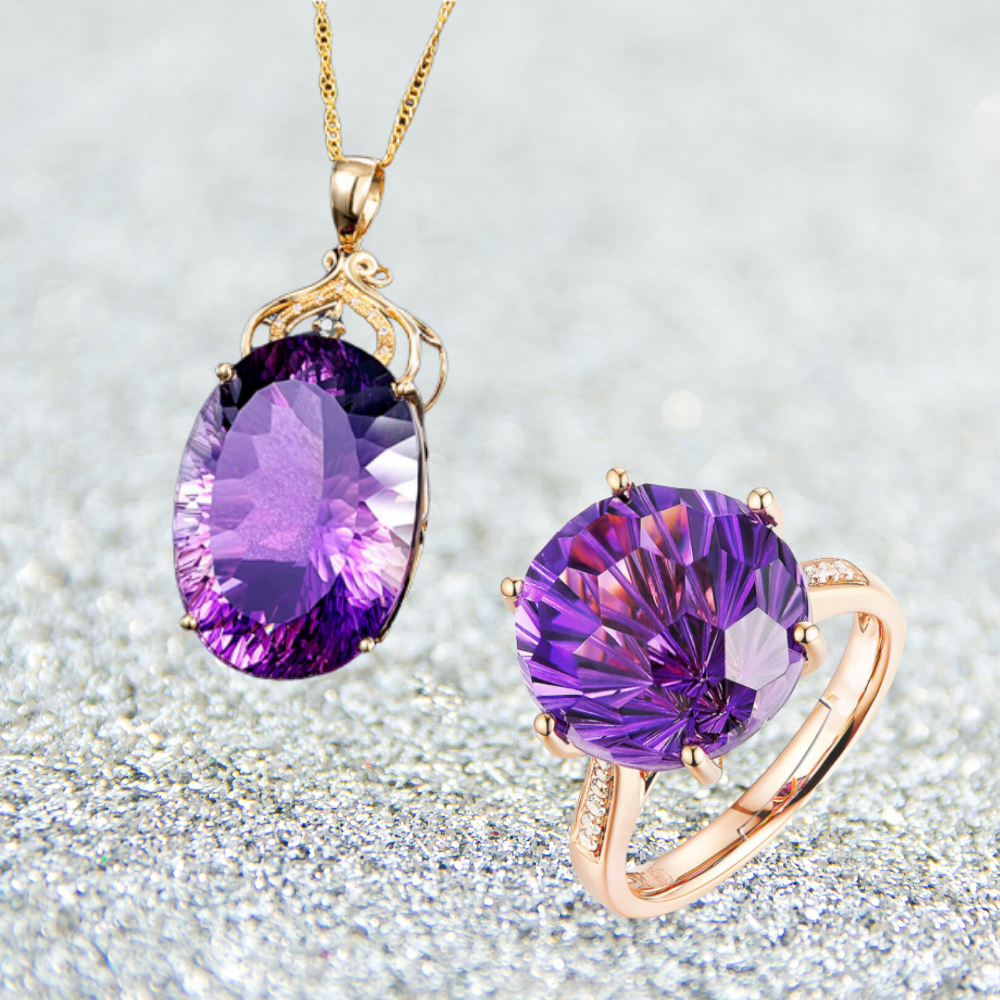 Amethyst Pendant with Matching Ring